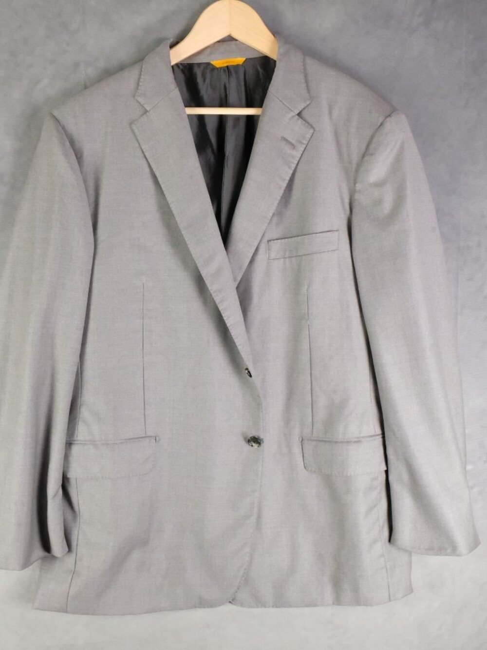 Hickey Freeman Blazer Mens 48R Gray Loro Piana Worsted Wool Canterbury